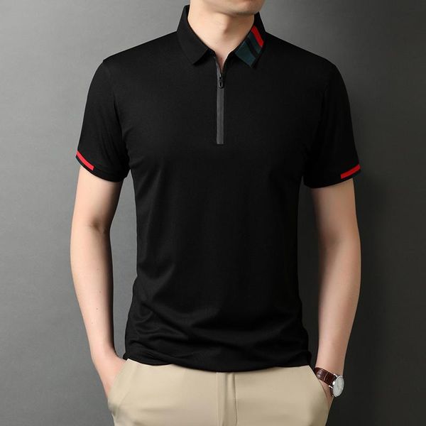 men's t-shirts high-quality cotton short-sleeved t-shirt summer lapel shirt tide, White;black
men's t-shirts high-quality cotton short-sleeved t-shirt summer lapel shirt tide, White;black