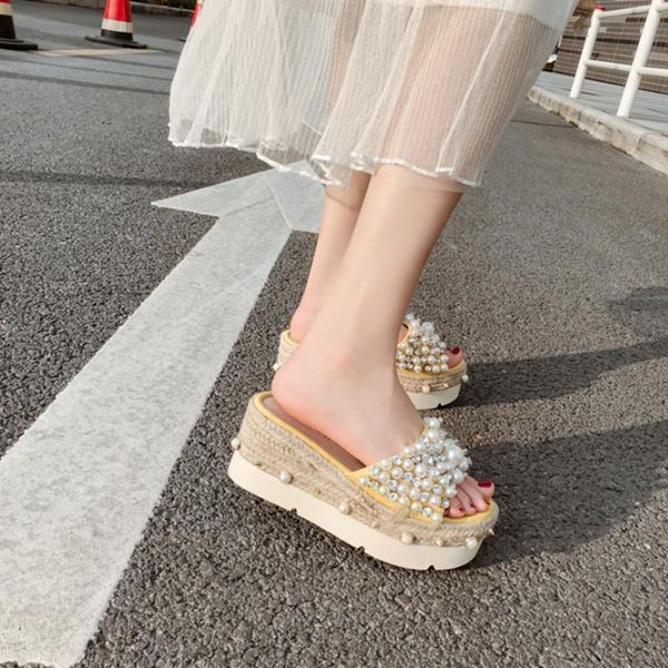 slippers rope slope with high heels 8 cm platform women's 2021 summer waterproof watch beaded crystal sandal yjzu, Black
slippers rope slope with high heels 8 cm platform women's 2021 summer waterproof watch beaded crystal sandal yjzu, Black
