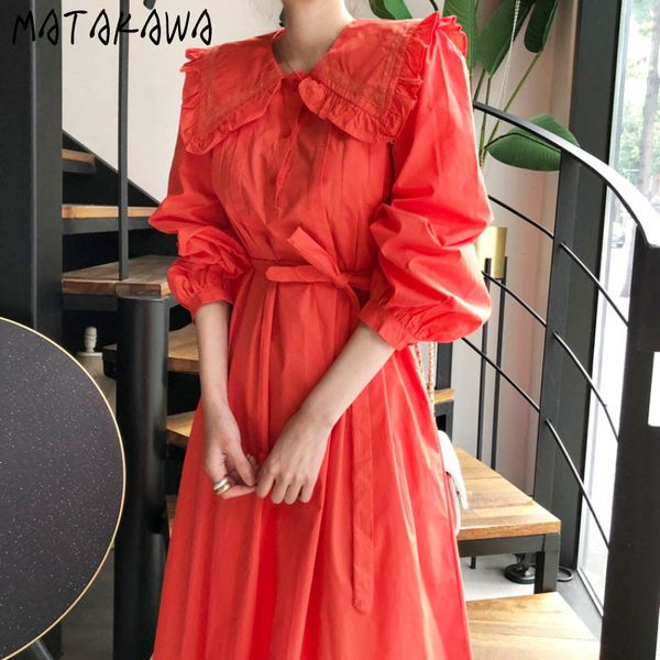 matakawa lace stitching peter pan collar femme robe autumn sweet women's dress tie waist puff sleeve long dresses 210513, Black;gray
matakawa lace stitching peter pan collar femme robe autumn sweet women's dress tie waist puff sleeve long dresses 210513, Black;gray