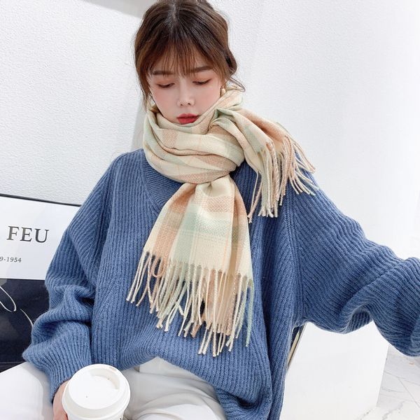 shawls autumn and winter korean style fantasy plaid scarf womens all-matching warm shawl double-sided fashion, Blue;gray
shawls autumn and winter korean style fantasy plaid scarf womens all-matching warm shawl double-sided fashion, Blue;gray