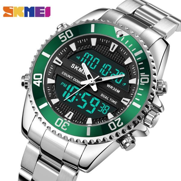 wristwatches skmei quartz digital dual movement waterproof wristwatch men sport watches 3 time countdown satch clock reloj hombre 1850, Slivery;brown
wristwatches skmei quartz digital dual movement waterproof wristwatch men sport watches 3 time countdown satch clock reloj hombre 1850, Slivery;brown