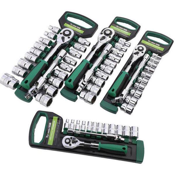 car repair tool set 1/4 3/8 1/2 ratchet wrench hand socket released handle and extension bar household handtool tools
car repair tool set 1/4 3/8 1/2 ratchet wrench hand socket released handle and extension bar household handtool tools