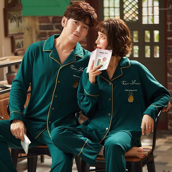 korean couple pajamas long sleeves cotton knit spring and autumn women men winter home suit men's sleepwear, Black;brown
korean couple pajamas long sleeves cotton knit spring and autumn women men winter home suit men's sleepwear, Black;brown