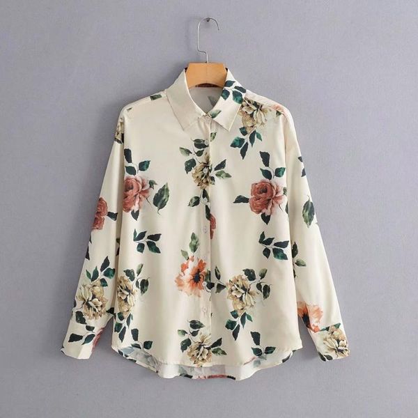 women's blouses & shirts 2021 women vintage fashion flower print casual blouse long sleeve elegant blusas feminina business chic, White
women's blouses & shirts 2021 women vintage fashion flower print casual blouse long sleeve elegant blusas feminina business chic, White