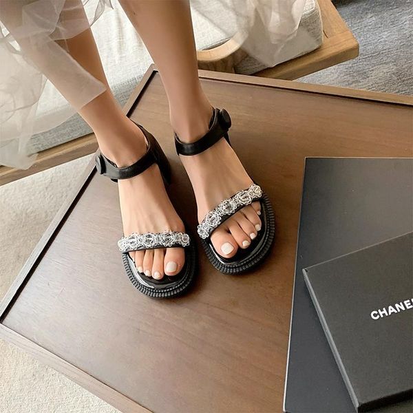 sandals diamond women spring and summer 2021 middle heel versatile temperament thick round head with fashion wo, Black
sandals diamond women spring and summer 2021 middle heel versatile temperament thick round head with fashion wo, Black