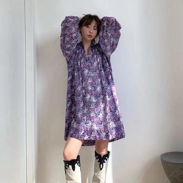 casual dresses women dress 2021 spring/summer french ladies floral printed v-neck loose thin lantern sleeve, Black;gray
casual dresses women dress 2021 spring/summer french ladies floral printed v-neck loose thin lantern sleeve, Black;gray