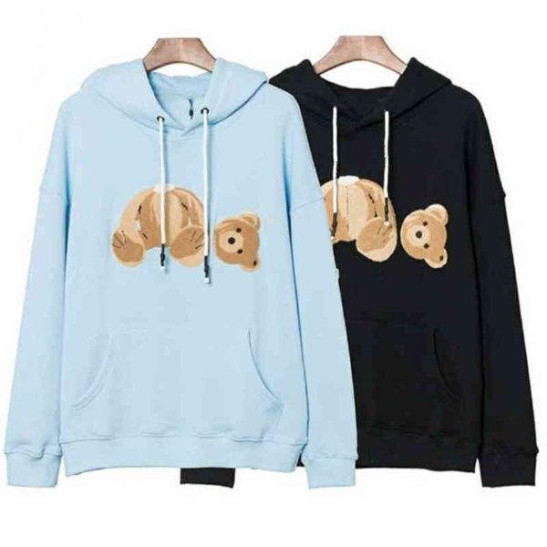 men's designer teddy bear head flocking hoodie embroidery women's long-sleeved sweater pure cotton loose high street sweatshirt, Black
men's designer teddy bear head flocking hoodie embroidery women's long-sleeved sweater pure cotton loose high street sweatshirt, Black