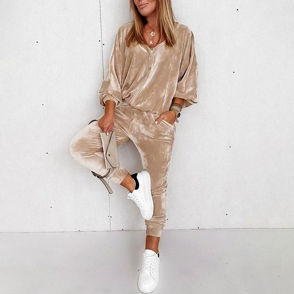 women's two piece pants 2021 autumn women casual long sleeve plus size warm suit sets velvet lantern & pocket design set, White
women's two piece pants 2021 autumn women casual long sleeve plus size warm suit sets velvet lantern & pocket design set, White