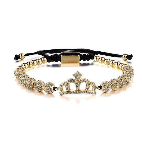 luxury set bracelet roman royal charm pave cz zircon crown handmade women weaving adjust bracelet for girl gift dropshippingbracelets, Golden;silver
luxury set bracelet roman royal charm pave cz zircon crown handmade women weaving adjust bracelet for girl gift dropshippingbracelets, Golden;silver