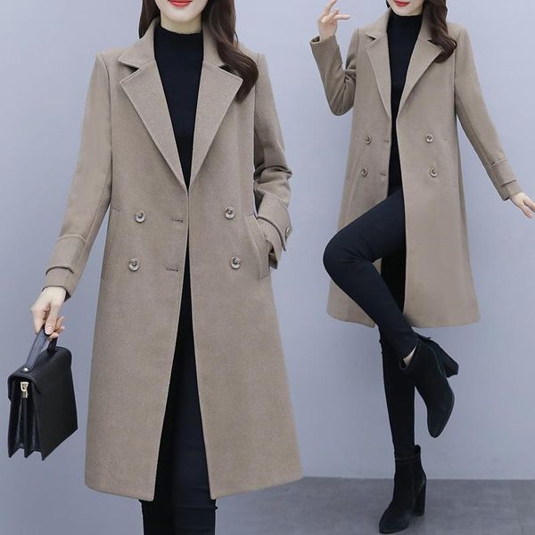 women's wool & blends plus size woolen jacket coat women overcoat 2021 autumn winter loose double breasted outerwear female clothes xxx, Black
women's wool & blends plus size woolen jacket coat women overcoat 2021 autumn winter loose double breasted outerwear female clothes xxx, Black