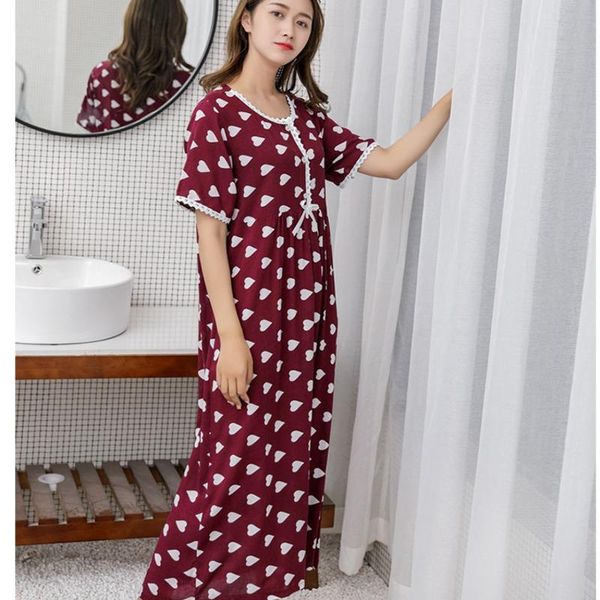 women's sleepwear nightdress women cotton soft dot printed breathable women'dress casual nightie home clothes sleepdress plus size, Black;red
women's sleepwear nightdress women cotton soft dot printed breathable women'dress casual nightie home clothes sleepdress plus size, Black;red