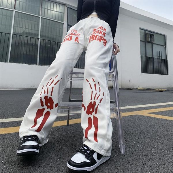 women's jeans autumn hip-hop street women gothic retro skeleton finger denim pants baggy straight leg pantalones femme trousers, Blue
women's jeans autumn hip-hop street women gothic retro skeleton finger denim pants baggy straight leg pantalones femme trousers, Blue