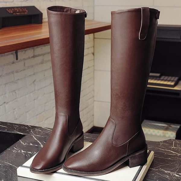 boots fashion genuine leather women's high zip women pointed toe thick heel knee-high cowboy for shoes, Black
boots fashion genuine leather women's high zip women pointed toe thick heel knee-high cowboy for shoes, Black