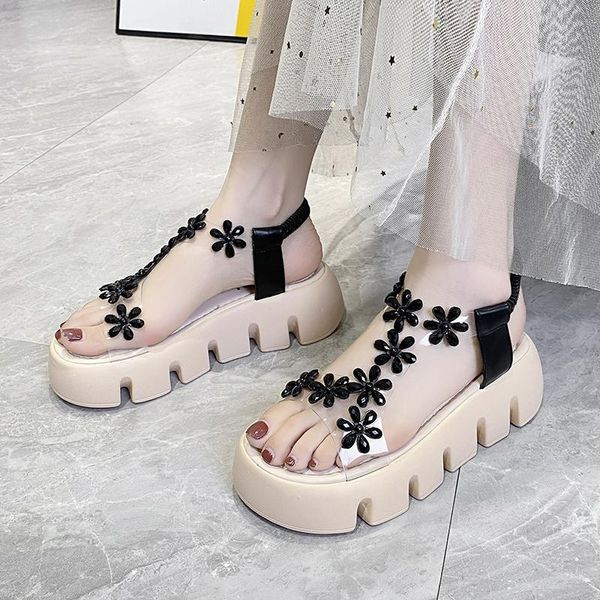 rhinestone platform wedge sandals women transparent pvc open toe shoes summer fashion elastic band, Black
rhinestone platform wedge sandals women transparent pvc open toe shoes summer fashion elastic band, Black