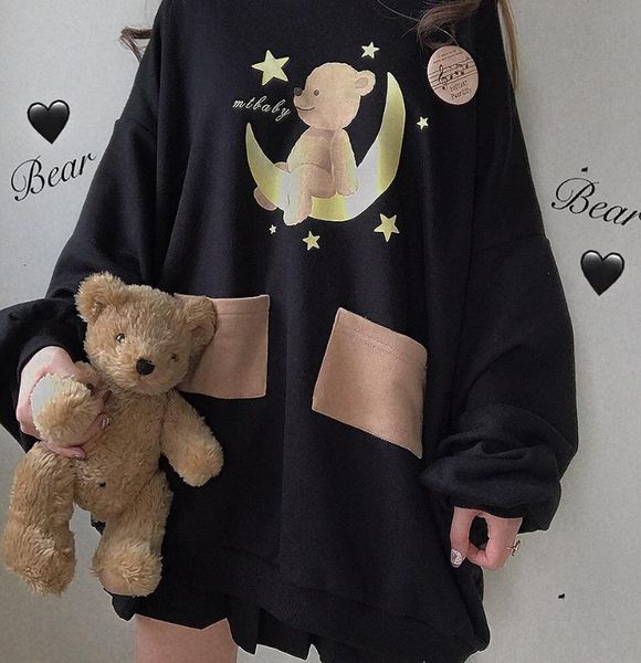women kawaii hoodies lolita oversized sweatshirts bear baby graphic clothes loose thick hoodie schoolgirl sudaderas streetwear women's, Black
women kawaii hoodies lolita oversized sweatshirts bear baby graphic clothes loose thick hoodie schoolgirl sudaderas streetwear women's, Black