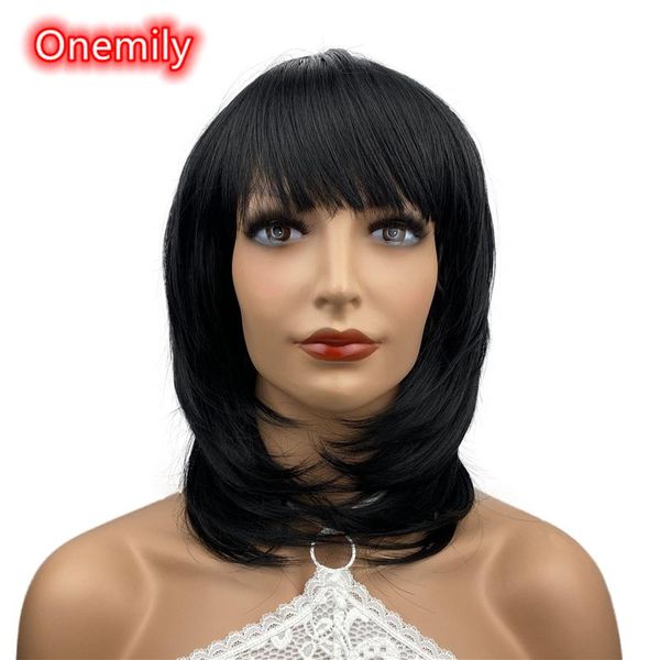 onemily medium length straight heat resistant synthetic hair wigs for women girls with bangs party natural black
onemily medium length straight heat resistant synthetic hair wigs for women girls with bangs party natural black