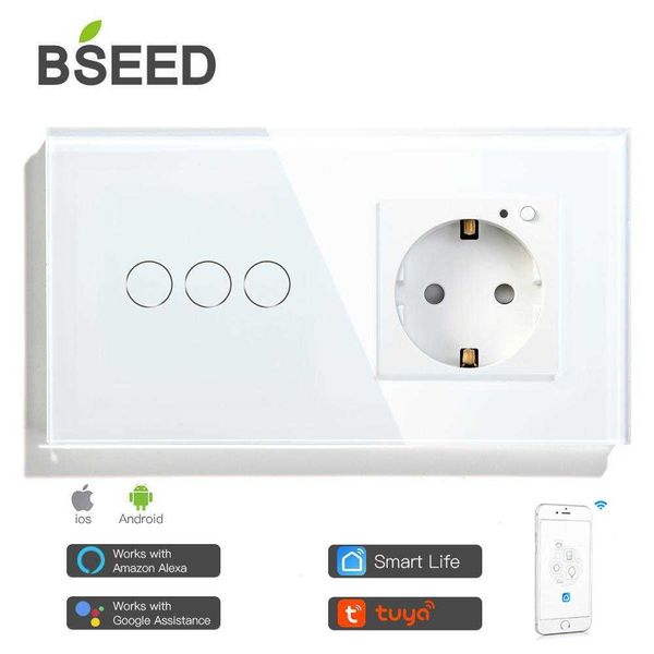 bseed 3 gang smart touch light eu socket white black gold wall sensor switch crystal glass panel work with tuya
bseed 3 gang smart touch light eu socket white black gold wall sensor switch crystal glass panel work with tuya
