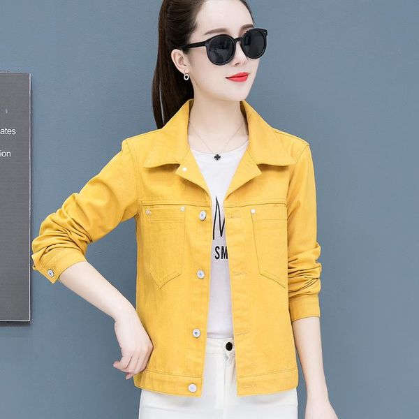 women's jackets yellow denim jacket female student long-sleeved candy color loose all-match, Black;brown
women's jackets yellow denim jacket female student long-sleeved candy color loose all-match, Black;brown