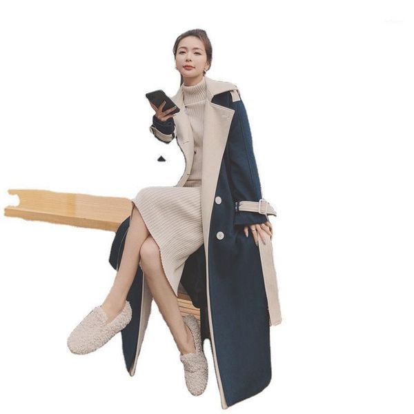 women's wool & blends autumn and winter korean version of loose thick woolen coat temperament mid-length over the knee tide, Black
women's wool & blends autumn and winter korean version of loose thick woolen coat temperament mid-length over the knee tide, Black