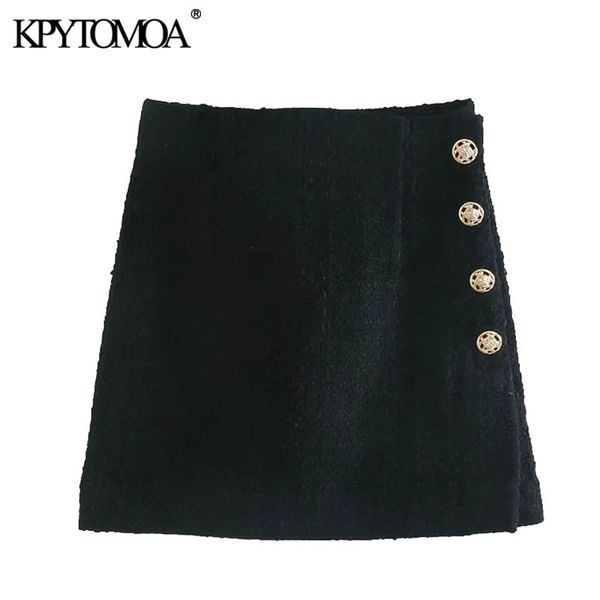 women chic fashion with buttons patchwork tweed mini skirt vintage high waist back zipper female skirts mujer 210416, Black
women chic fashion with buttons patchwork tweed mini skirt vintage high waist back zipper female skirts mujer 210416, Black