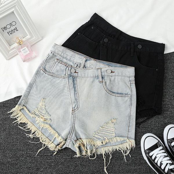 women's shorts cgc 2021 chic fashion irregular summer high waist jeans casual loose wide leg denim female all match streetwear, White;black
women's shorts cgc 2021 chic fashion irregular summer high waist jeans casual loose wide leg denim female all match streetwear, White;black