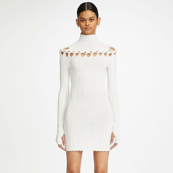 est winter autumn fashion sweater dress women designer knitwear white black hollow out bodycon mini dresses casual, Black;gray
est winter autumn fashion sweater dress women designer knitwear white black hollow out bodycon mini dresses casual, Black;gray