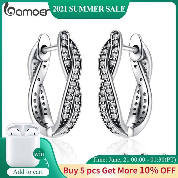 hoop & huggie bamoer authentic 925 sterling silver twist of fate earrings clear cz for women wedding trendy jewelry pas465, Golden;silver
hoop & huggie bamoer authentic 925 sterling silver twist of fate earrings clear cz for women wedding trendy jewelry pas465, Golden;silver