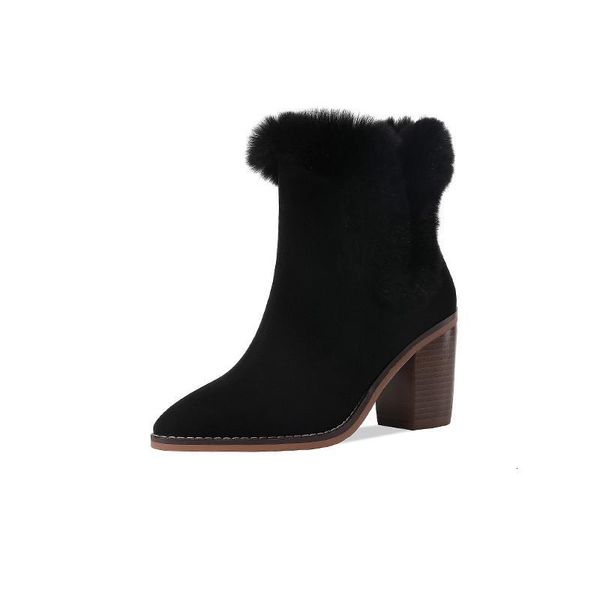 boots memunia genuine leather snow women winter shoes pointed toe elegant fashion high heel ankle x0t1, Black
boots memunia genuine leather snow women winter shoes pointed toe elegant fashion high heel ankle x0t1, Black