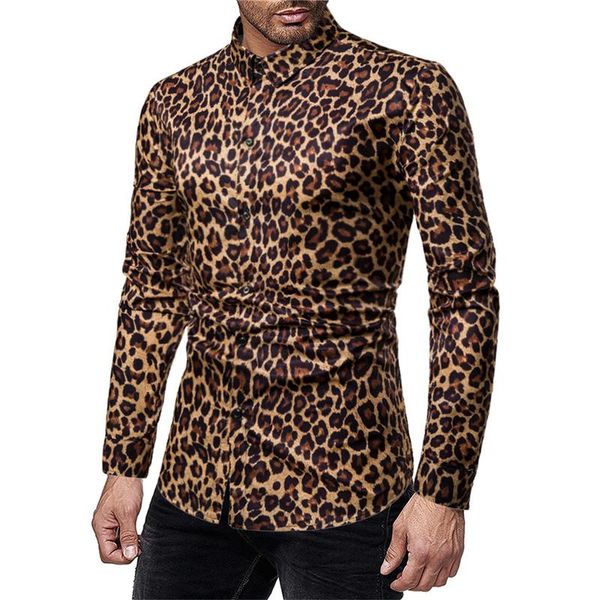men's casual shirts leopard print shirt long sleeve social man party chemise homme, White;black
men's casual shirts leopard print shirt long sleeve social man party chemise homme, White;black
