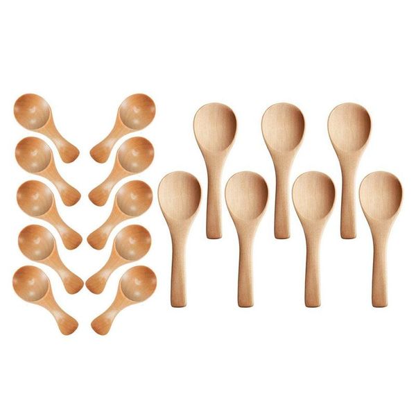dinnerware sets 40 pcs small wooden spoons mini nature tasting spoons, 30 a & 10 b