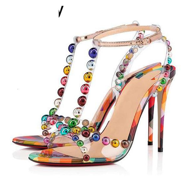 sandals colorful rivet ball gladiator women thin high heels open toe t-strap summer transparent clear pvc sandalias fairy shoes se, Black
sandals colorful rivet ball gladiator women thin high heels open toe t-strap summer transparent clear pvc sandalias fairy shoes se, Black