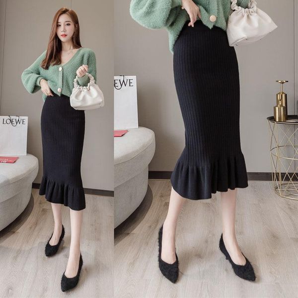 skirts 2021 thick woolen fishtail skirt one step autumn winter high waist versatile medium length knitted hip half, Black
skirts 2021 thick woolen fishtail skirt one step autumn winter high waist versatile medium length knitted hip half, Black