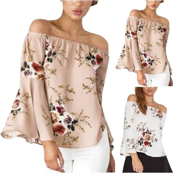 women's t-shirt floral printed elegant office work ladies off shoulder sleeve female casual tees 2021, White
women's t-shirt floral printed elegant office work ladies off shoulder sleeve female casual tees 2021, White
