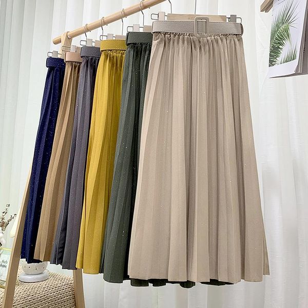 skirts spring's high-waisted thin mid-length solid color 100 folds large swing skirt women's with belt 823, Black
skirts spring's high-waisted thin mid-length solid color 100 folds large swing skirt women's with belt 823, Black