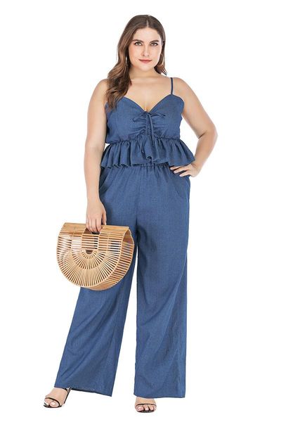 women's jumpsuits & rompers 2021 imitation cowboy loose casual holiday women sets blue wide leg pants&sling drawstring vest two piece b, Black;white
women's jumpsuits & rompers 2021 imitation cowboy loose casual holiday women sets blue wide leg pants&sling drawstring vest two piece b, Black;white