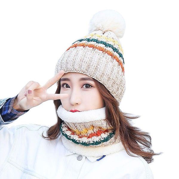 beanie/skull caps 2021 winter trend ladies two-piece hat plus neck sleeve knitted fashion wool ball color striped woolen, Blue;gray
beanie/skull caps 2021 winter trend ladies two-piece hat plus neck sleeve knitted fashion wool ball color striped woolen, Blue;gray