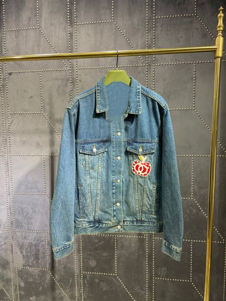 qixi valentines day limited european station 2021 autumn new love apple embroidered denim jacket womens fashion, Black
qixi valentines day limited european station 2021 autumn new love apple embroidered denim jacket womens fashion, Black
