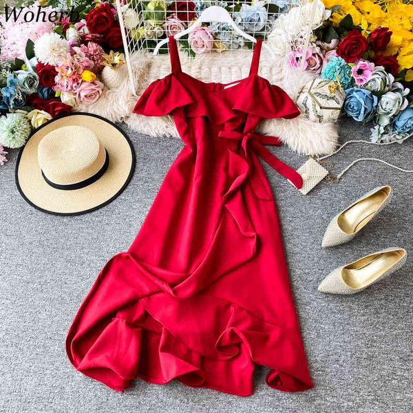 summer women dress sweet off-shoulder ruffled dresses korean chic high waist ladies bandage party dresses vestidos 210417, Black;gray
summer women dress sweet off-shoulder ruffled dresses korean chic high waist ladies bandage party dresses vestidos 210417, Black;gray