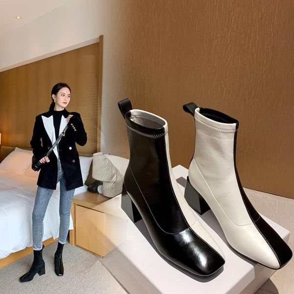 dress shoes 2021 spring and autumn fashion square toe thick heel thin single boots women's all-match leather stitching x382, Black
dress shoes 2021 spring and autumn fashion square toe thick heel thin single boots women's all-match leather stitching x382, Black