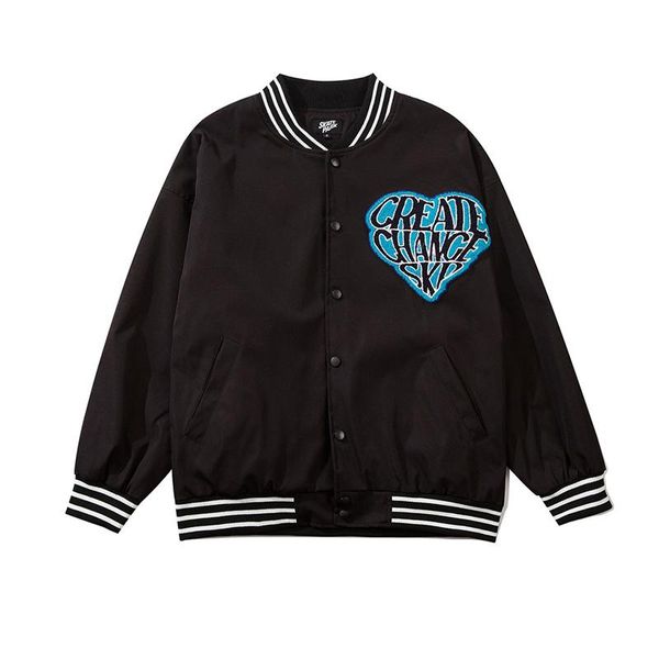men's jackets hip-hop baseball jacket vintage heart-shaped letter embroidery male college couples fashion casual streetwear coat, Black;brown
men's jackets hip-hop baseball jacket vintage heart-shaped letter embroidery male college couples fashion casual streetwear coat, Black;brown