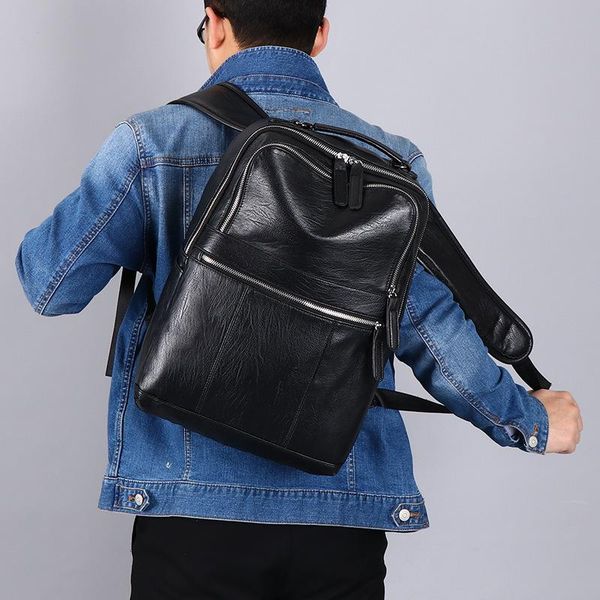backpack 2021 quality pu men's spring bag fashion large capacity school travel leisure
backpack 2021 quality pu men's spring bag fashion large capacity school travel leisure