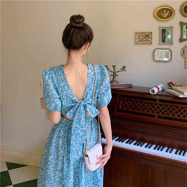 print floral derss women's summer o-neck high waist puff short sleeve mid-calf dresses backless bow bandage vestidos 210519, Black;gray
print floral derss women's summer o-neck high waist puff short sleeve mid-calf dresses backless bow bandage vestidos 210519, Black;gray