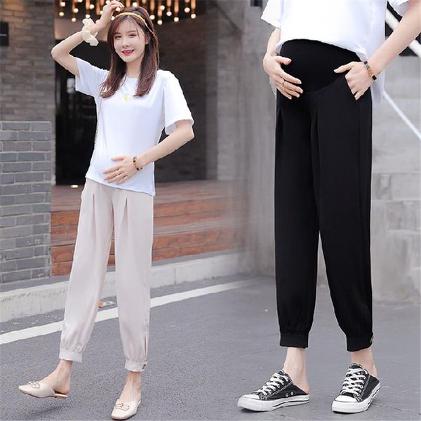 maternity bottoms 6013# pants summer chiffon comfy casual ninth loose belly support elastic waist trousers, White
maternity bottoms 6013# pants summer chiffon comfy casual ninth loose belly support elastic waist trousers, White