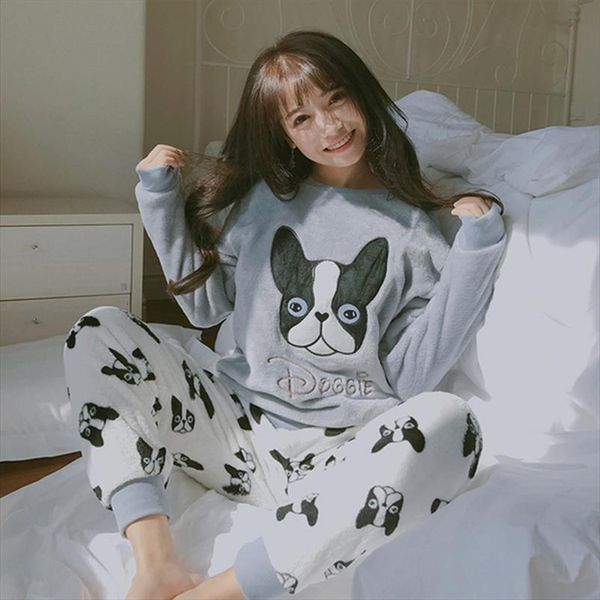 winter warm flannel pajamas cartoon women sleepwear print pajama set pullover coral fleece pijamas mujer home suits, Black;red
winter warm flannel pajamas cartoon women sleepwear print pajama set pullover coral fleece pijamas mujer home suits, Black;red
