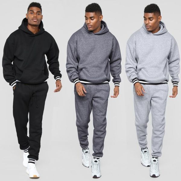 men's tracksuits solid color jogging hooded casual sports suit with daily foot and sleeves contrast stitching sweater, Gray
men's tracksuits solid color jogging hooded casual sports suit with daily foot and sleeves contrast stitching sweater, Gray