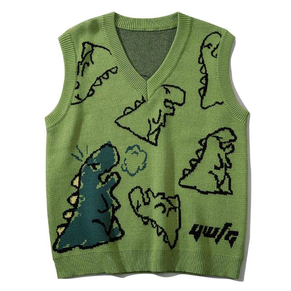 men's sweaters lacible harajuku knitted vest men dinosaur graffiti graphic sleeveless loose casual kintted tank pullover stre, White;black
men's sweaters lacible harajuku knitted vest men dinosaur graffiti graphic sleeveless loose casual kintted tank pullover stre, White;black