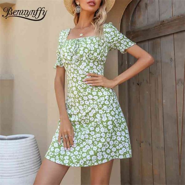 square collar tie front print summer dresses elegant french style women short sleeve slim a-line mini dress 210510, Black;gray
square collar tie front print summer dresses elegant french style women short sleeve slim a-line mini dress 210510, Black;gray