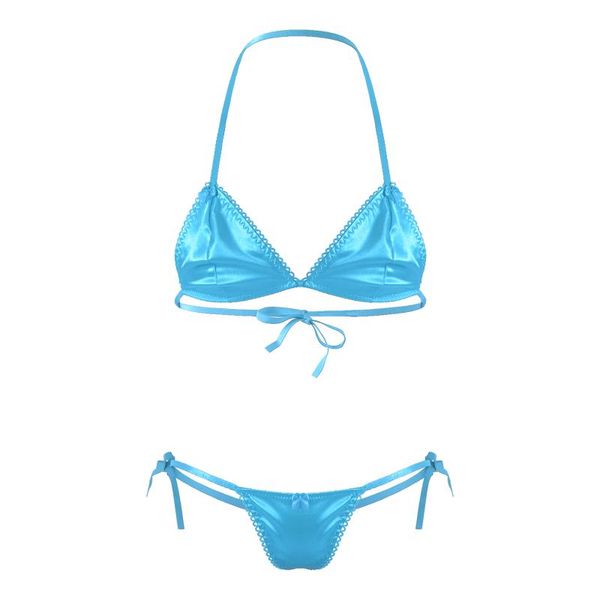 bras sets gay men male sissy underwear satin two-piece lingerie set lace-up halter unlined wireless bra with thongs panties exotic apparel, Red;black
bras sets gay men male sissy underwear satin two-piece lingerie set lace-up halter unlined wireless bra with thongs panties exotic apparel, Red;black