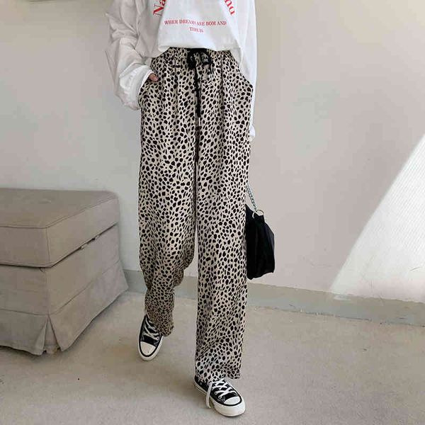 summer thin loose high waist straight leopard print wide-leg pant women casual retro streetwear pantalones de mujer fashion 210429, Black;white
summer thin loose high waist straight leopard print wide-leg pant women casual retro streetwear pantalones de mujer fashion 210429, Black;white