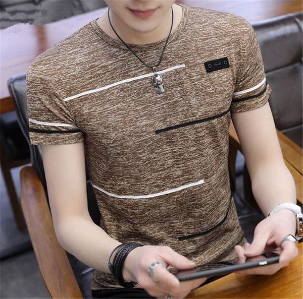 men's t-shirts designer crew neck sleeve striped casual short mens summer t shirts, White;black
men's t-shirts designer crew neck sleeve striped casual short mens summer t shirts, White;black